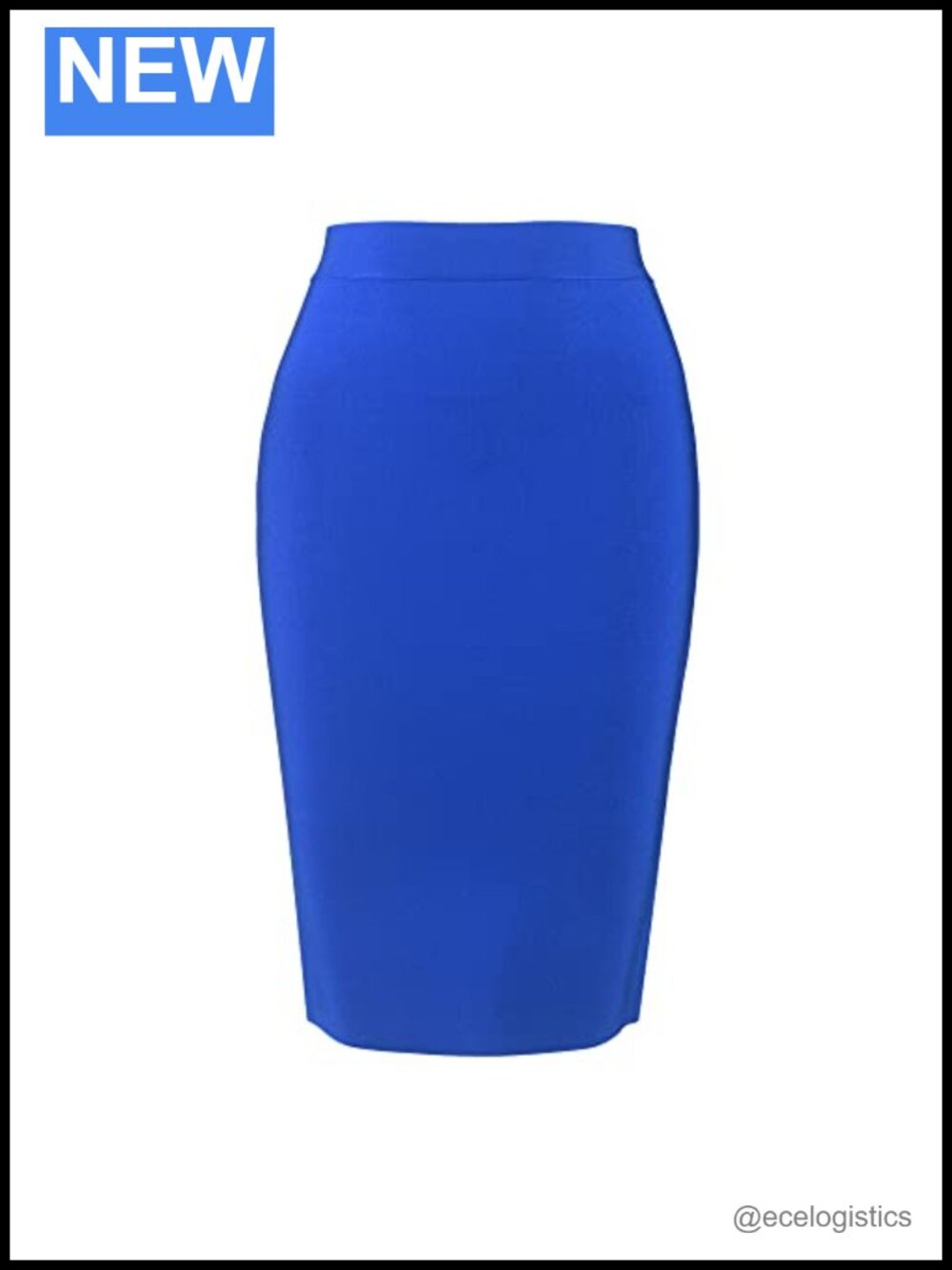 High Waist Knee Length Rayon Bandage Skirt with Back Zipper